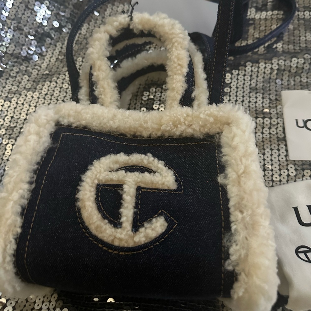New telfar denim Ugg small handbag